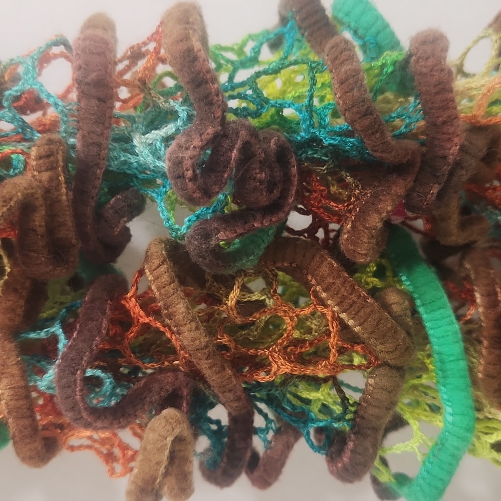 Fall Neon Handmade Ruffle Scarf - Picture 4 of 4